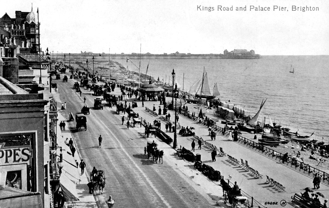 Kings Road og Palace Pier, Brighton, Sussex, tidlig på 1900-tallet av Unbekannt