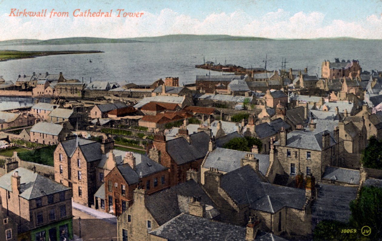 Kirkwall fra katedraltårnet, Orknøyene, Skottland, 1900-tallet av Unbekannt
