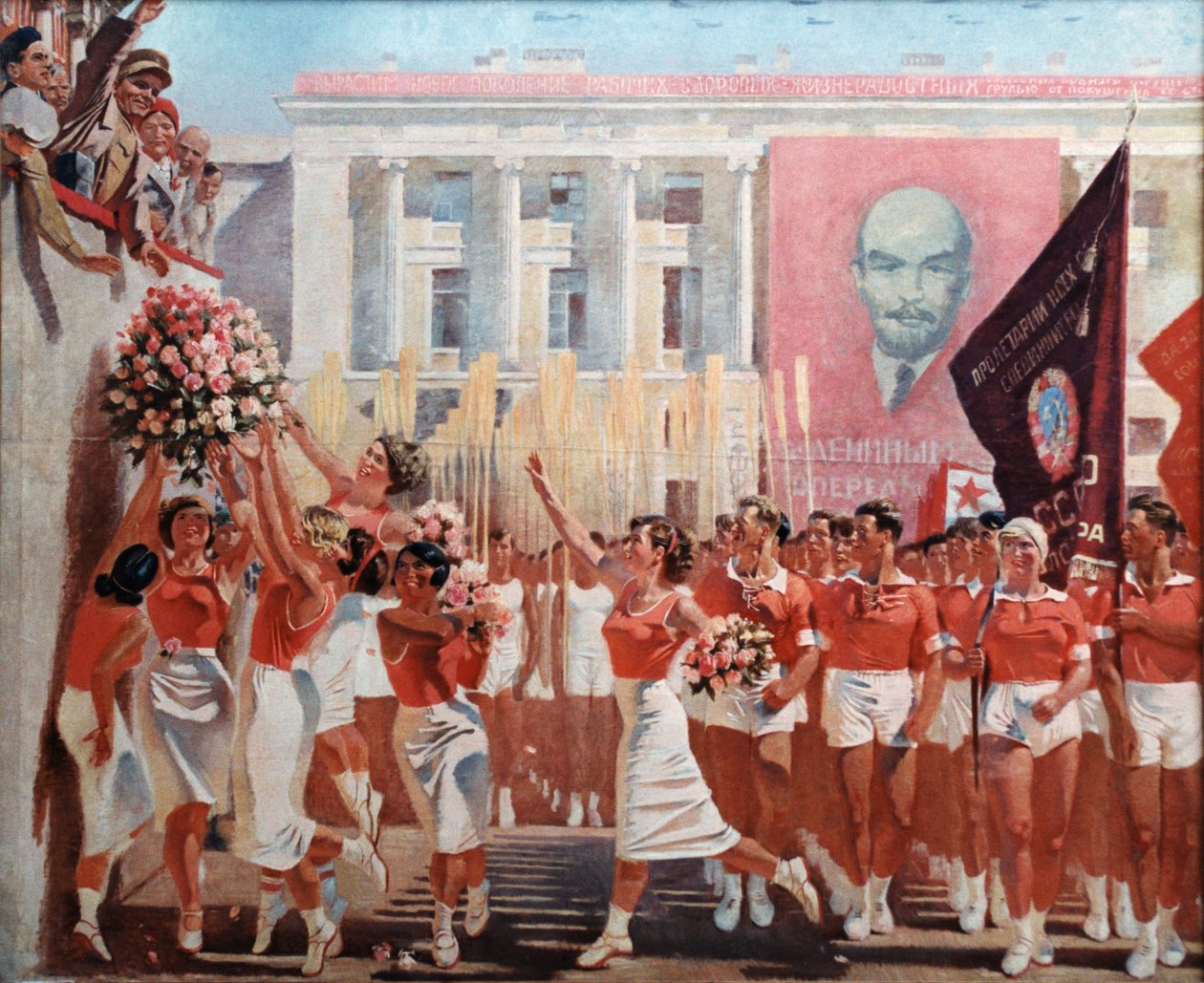 Kirov Vyaches in the Parade of Sportsman (1935) og maleri av A, N, Samokhvalov. av Unbekannt