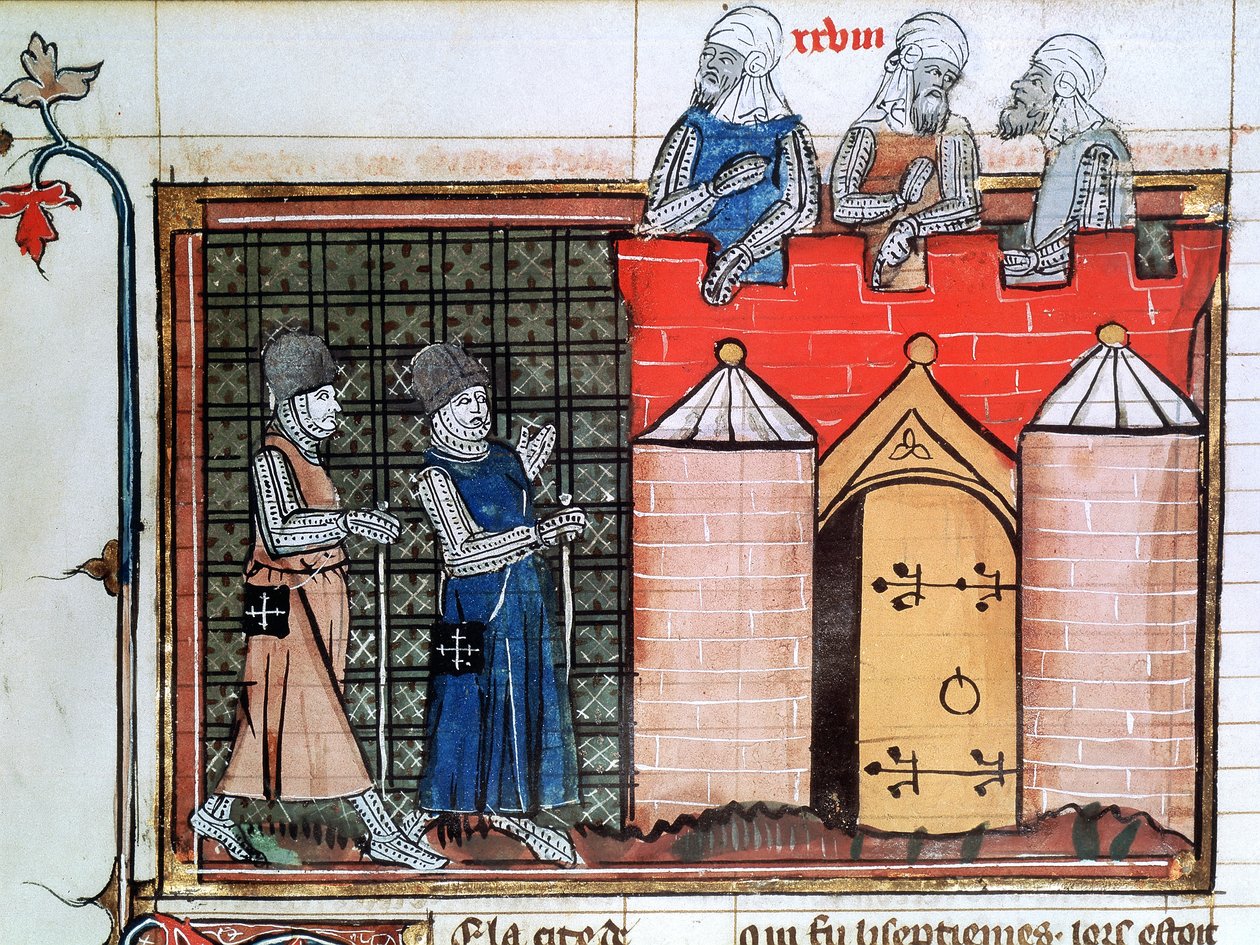 Tempelridderne før Jerusalem, c1099, 1300-tallet av Unbekannt