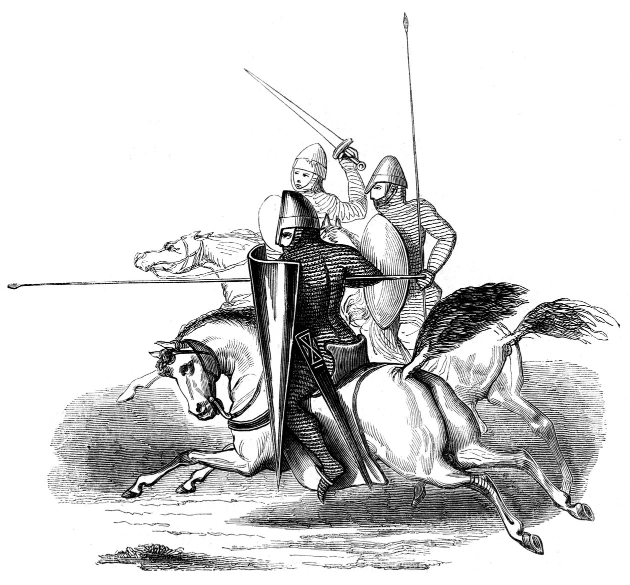 Riddere av kong Louis VI av Frankrike, ca. 1300-tallet 1849 av Unbekannt