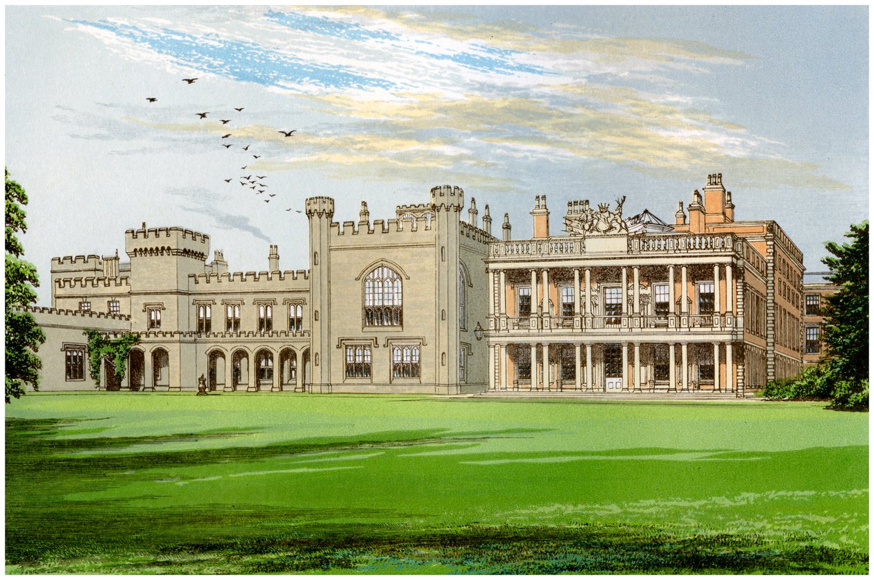 Knowsley Hall, Lancashire, hjemmet til jarlen av Derby, c1880 av Unbekannt