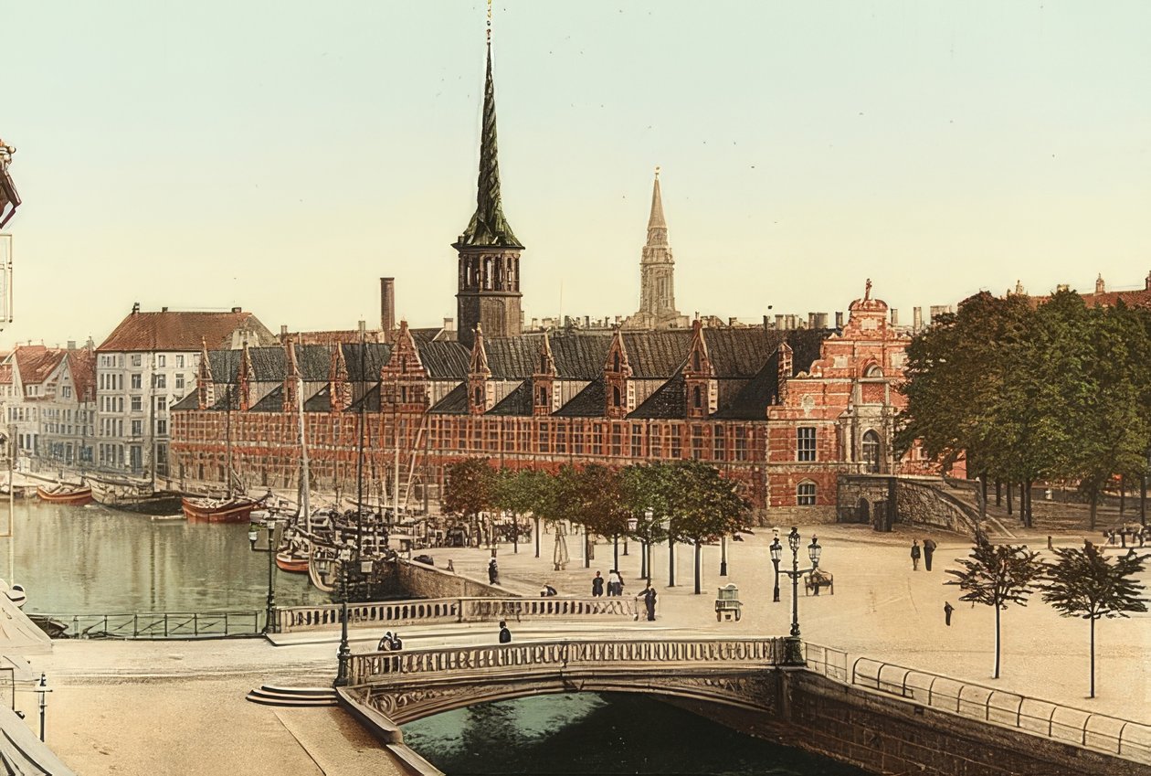 København. Børsen. Rundt 1900. Fotografi av Photoglob / Zürich av Unbekannt
