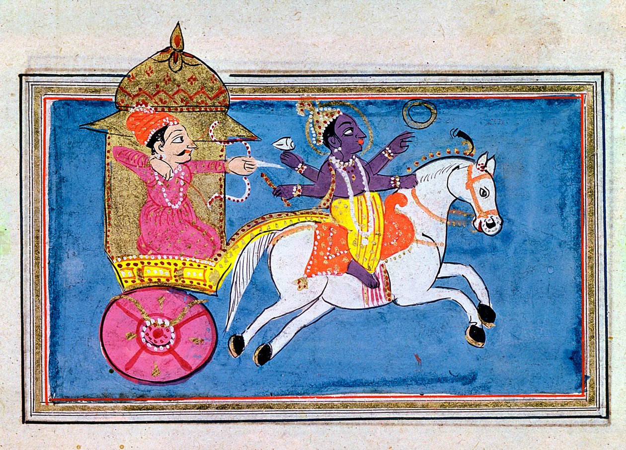 Krishna, hinduistisk guddom, en avatar av Vishnu, 1600-tallet av Unbekannt
