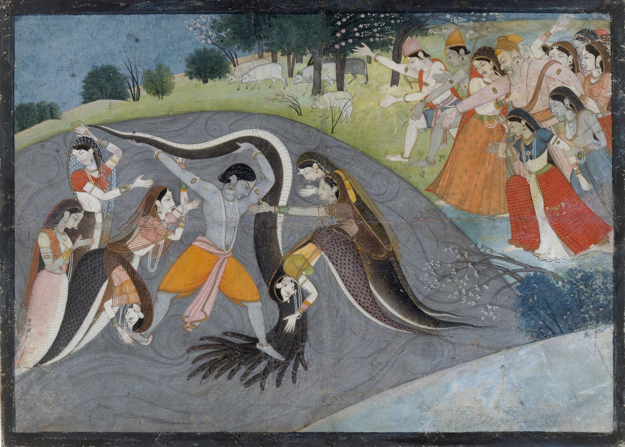 Krishna Subadung Kalia, The Snake Demon: Folio from a Bhagavata Purana Series, ca. 1785. av Unbekannt
