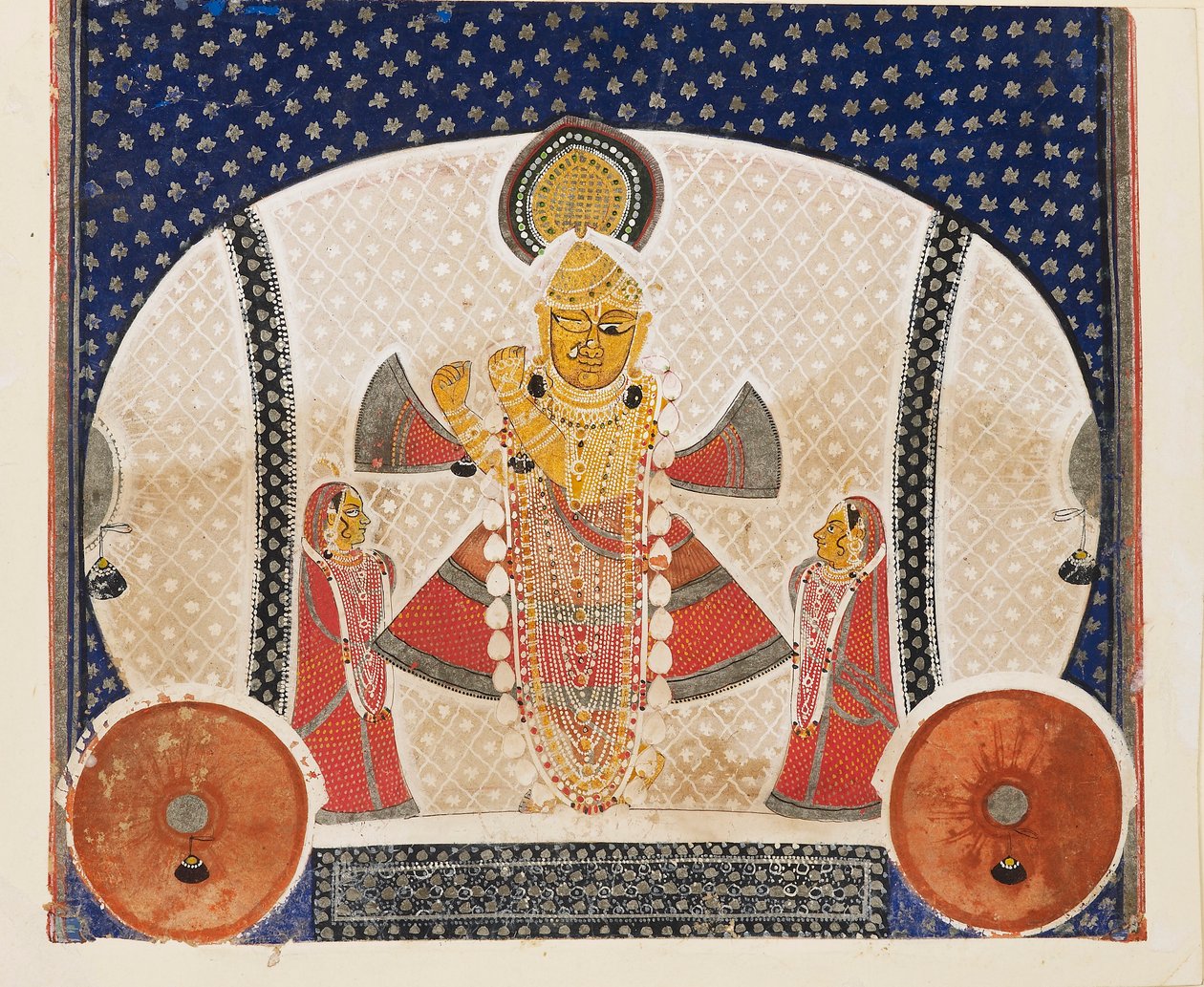 Krishna som Shrinathji spiller en fløyte, tidlig på 1900-tallet av Unbekannt