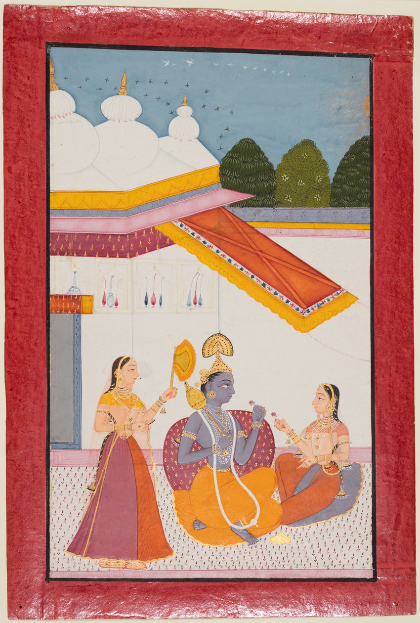 Krishna under en baldakin, ca. 1680. av Unbekannt