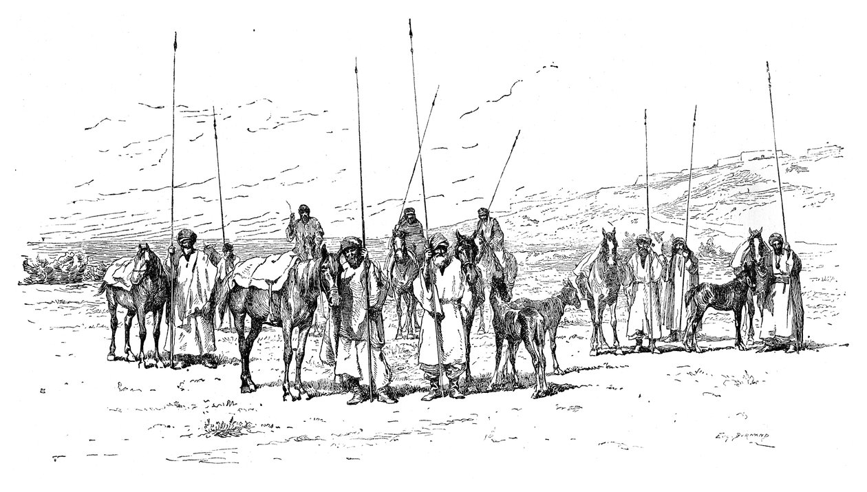 Kurdisk kavaleri, 1895 av Unbekannt