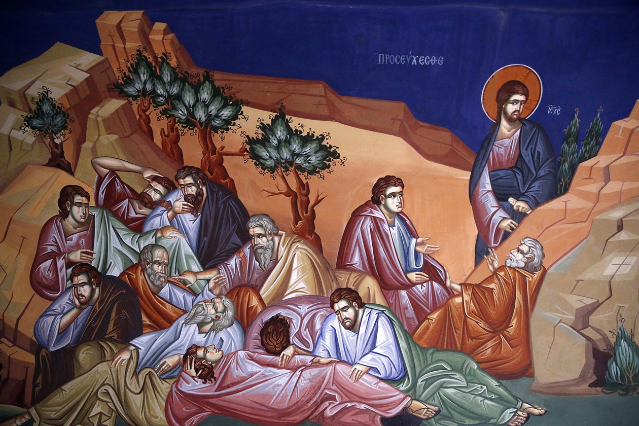 Kykkos kloster, Kypros. Jesus med sine disipler i Getsemani, 20150510, Pedoulas, Kypros av Unbekannt