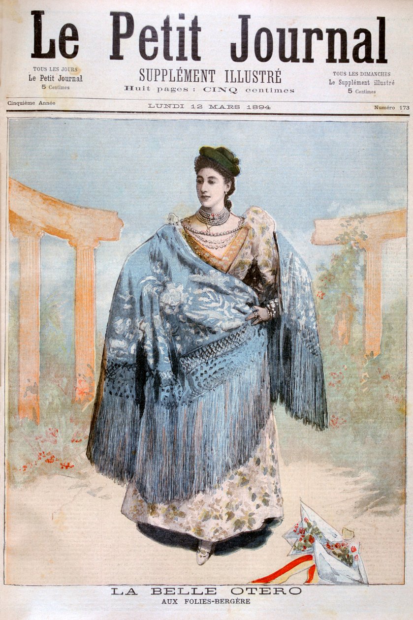 La Belle Otero , spanskfødt danser, skuespiller og kurtisane, 1894 av Unbekannt