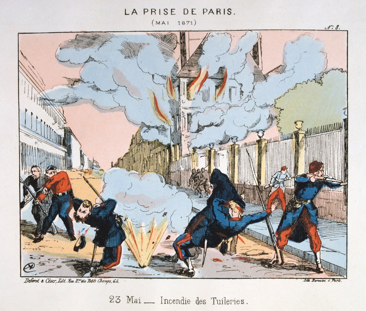 Erobringen av Paris, 23. mai 1871 av Unbekannt