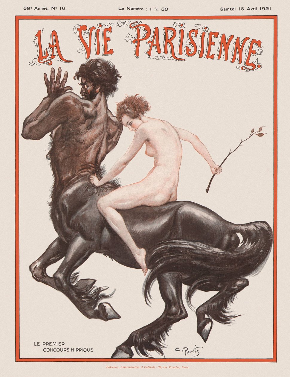 Parisian Life Magazine Cover, 1921 av Unbekannt