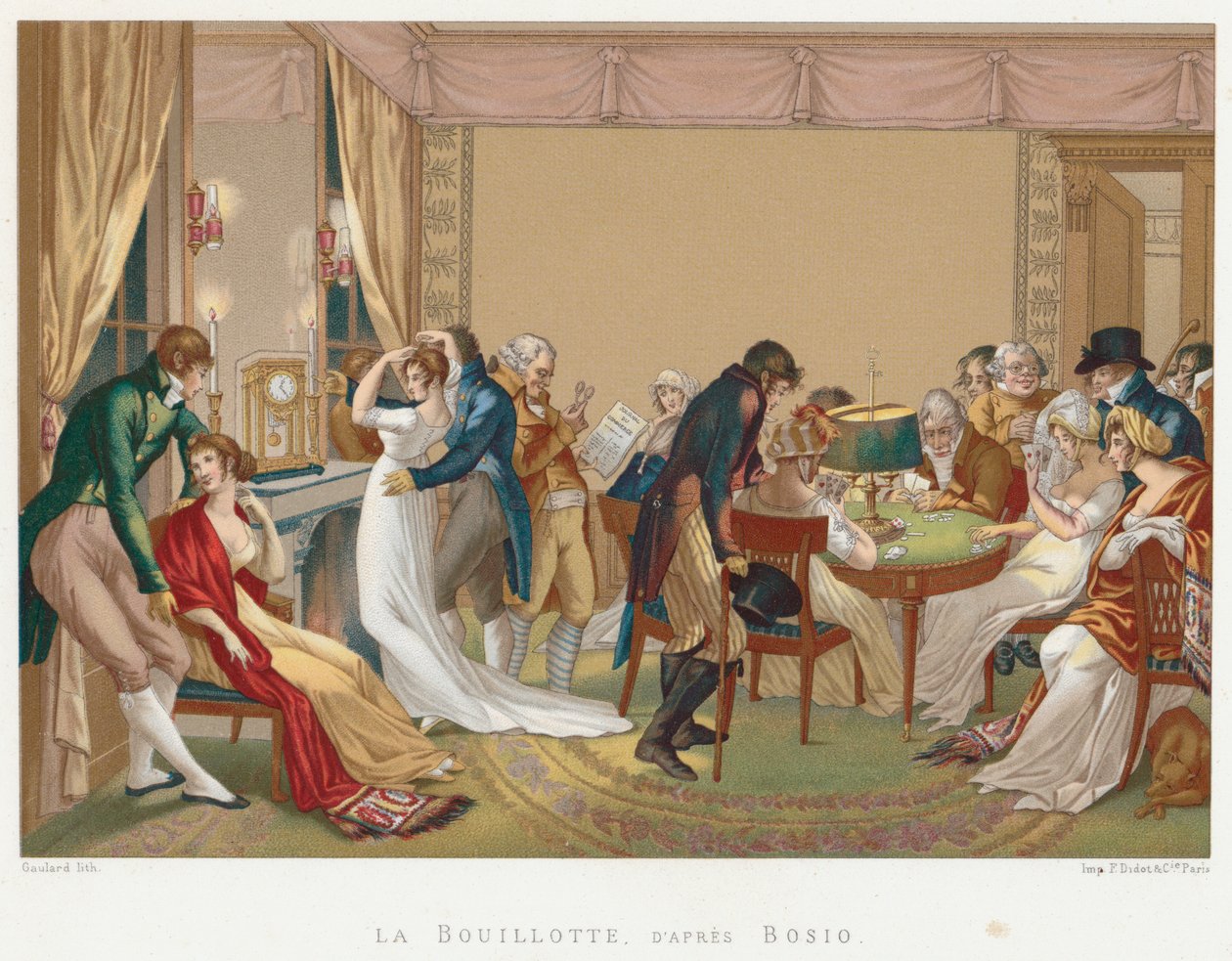 Mine damer og herrer som spiller La Bouillotte, Frankrike, c1804-1814 av Unbekannt