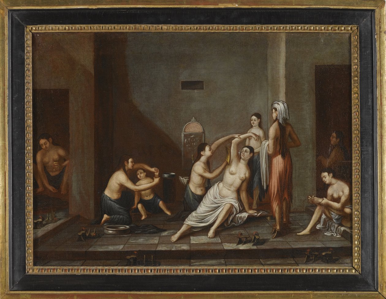 Damer i Hammam, 1741 av Unbekannt