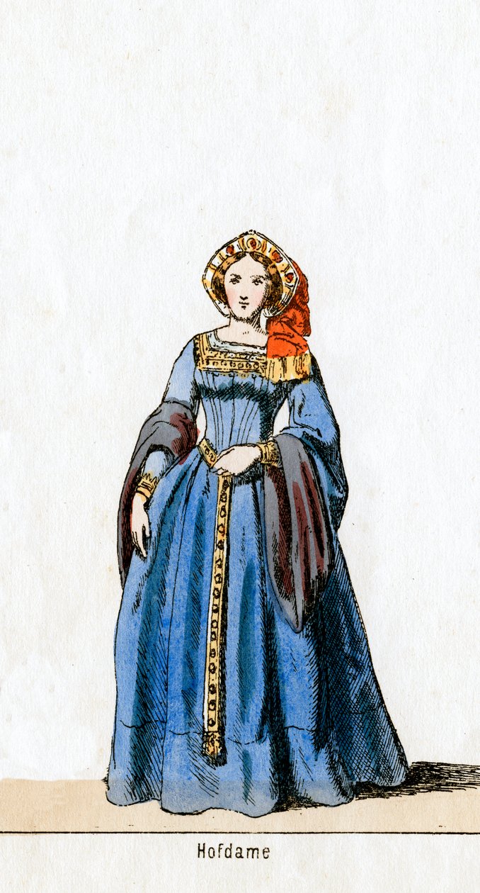 Dame-i-vente, kostymedesign for Shakespeares skuespill, Henry VIII, 1800-tallet av Unbekannt