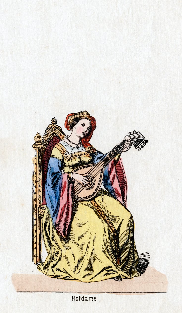 Dame-i-vente, kostymedesign for Shakespeares skuespill, Henry VIII, 1800-tallet av Unbekannt