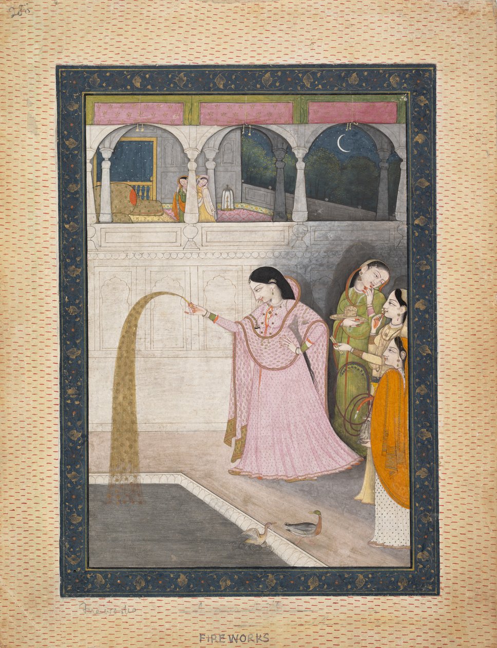 Lady Holding a Sparkler, ca. 1800. av Unbekannt