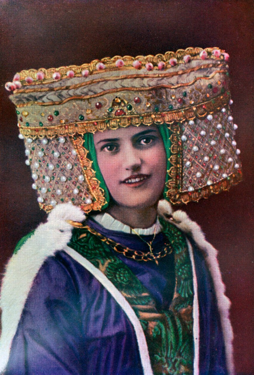Damens hodeplagg, 1300-tallet, 1910 av Unbekannt