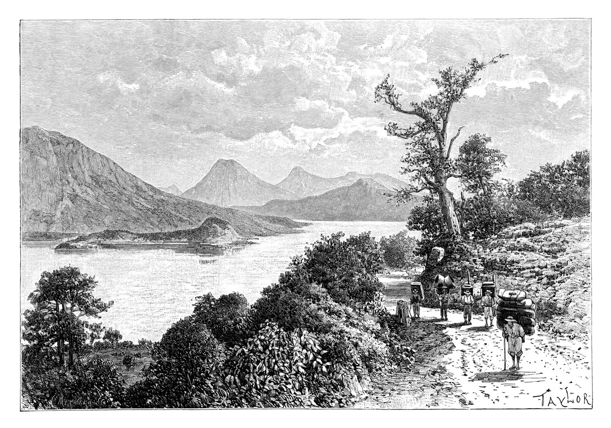 Lake Atitlan, Guatemala, c1890 av Unbekannt