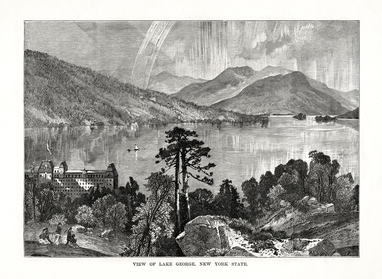 Lake George, delstaten New York, USA, 1877 av Unbekannt