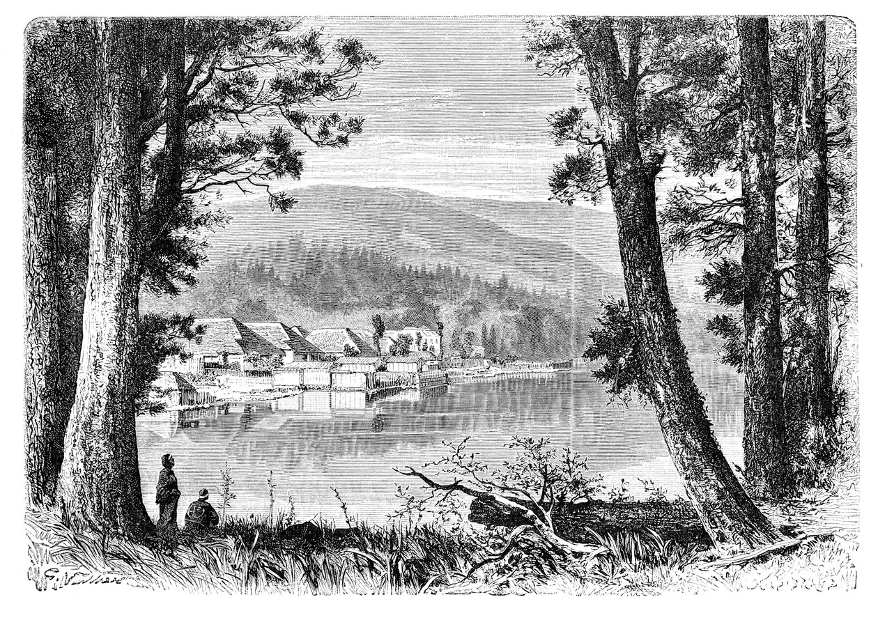 Lake Hakone, ca 1890 av Unbekannt