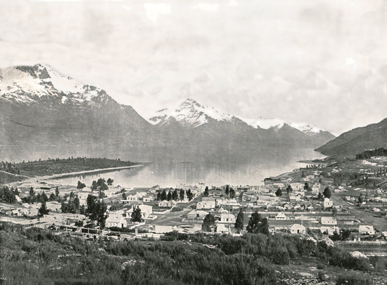 Lake Wakatipu og fjellene, Queenstown, New Zealand, 1895. av Unbekannt