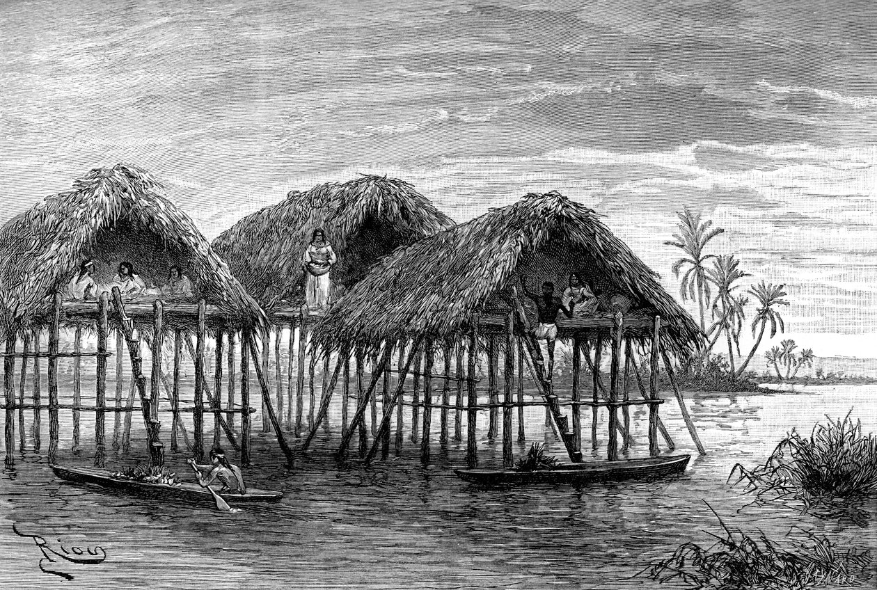 Innsjøboliger i Santa Rosa, nær Maracaibo, Venezuela, 1895 av Unbekannt
