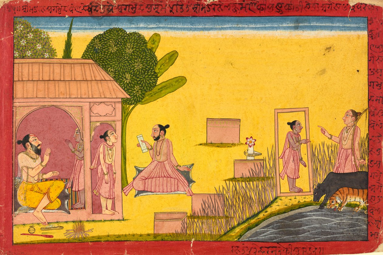 Lakshmana ved eremitasjen, folio fra en Ramayana, ca. 1690-1710. av Unbekannt