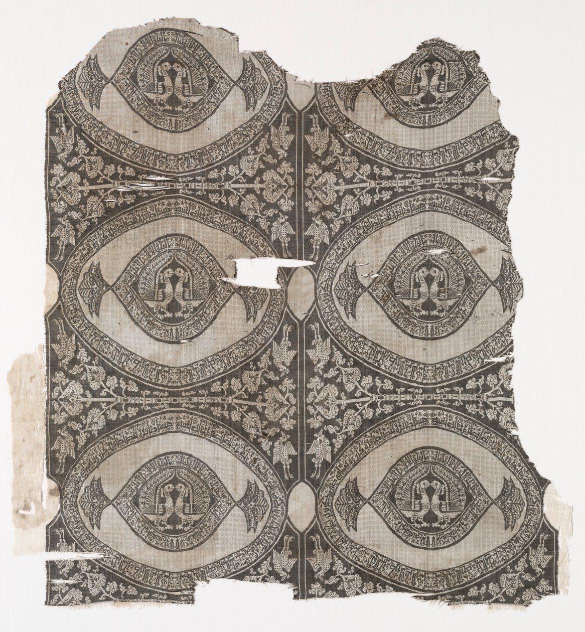 Lampas med konfronterende påfugler, 1660-1955. av Unbekannt