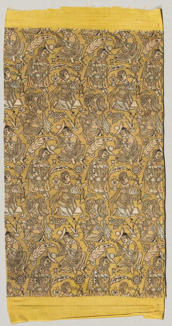 Lampas med dansere og musikere, 1600-1650. av Unbekannt