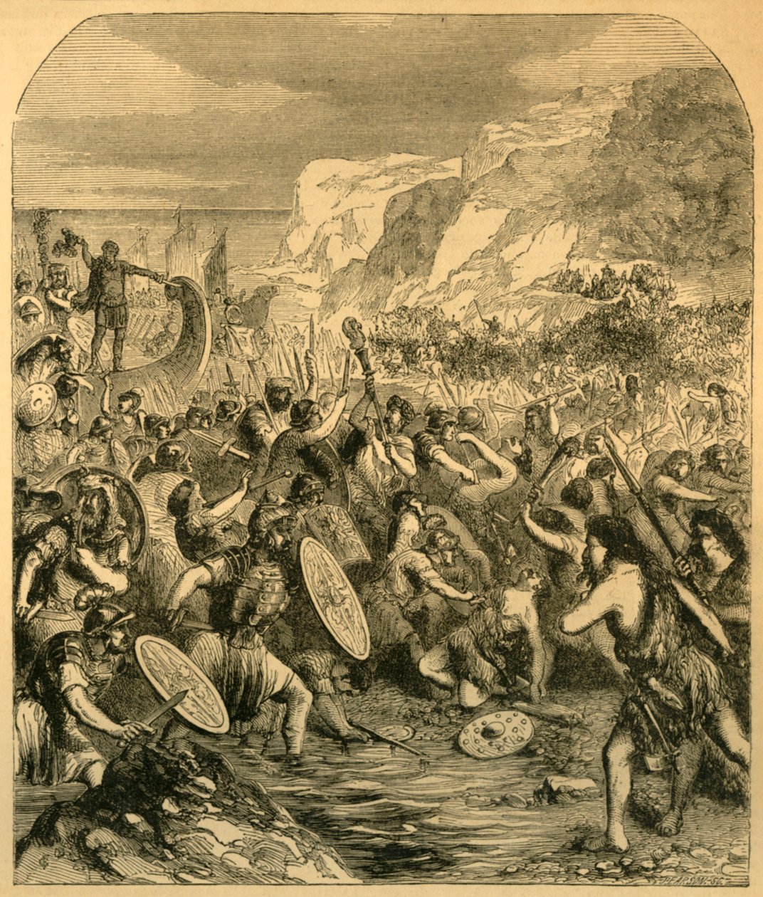 Landing av Julius Cæsar, c1890. av Unbekannt