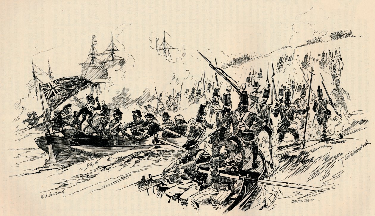 Landing av Sir Ralph Abercromby og britiske styrker i Alexandria, 1801, 1884 av Unbekannt