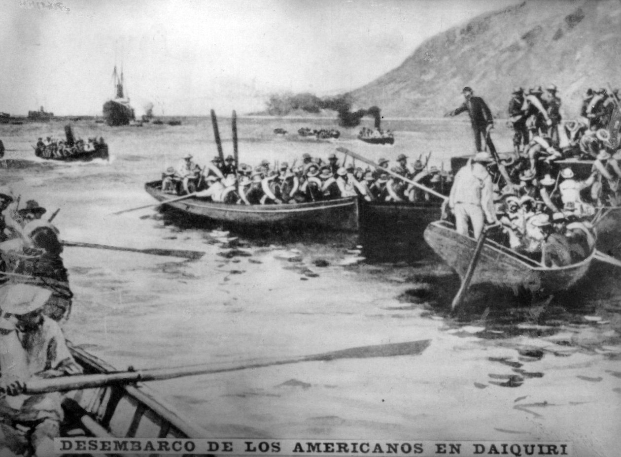 Landing av amerikanerne i Daiquiri, 1898, 1920-tallet. av Unbekannt