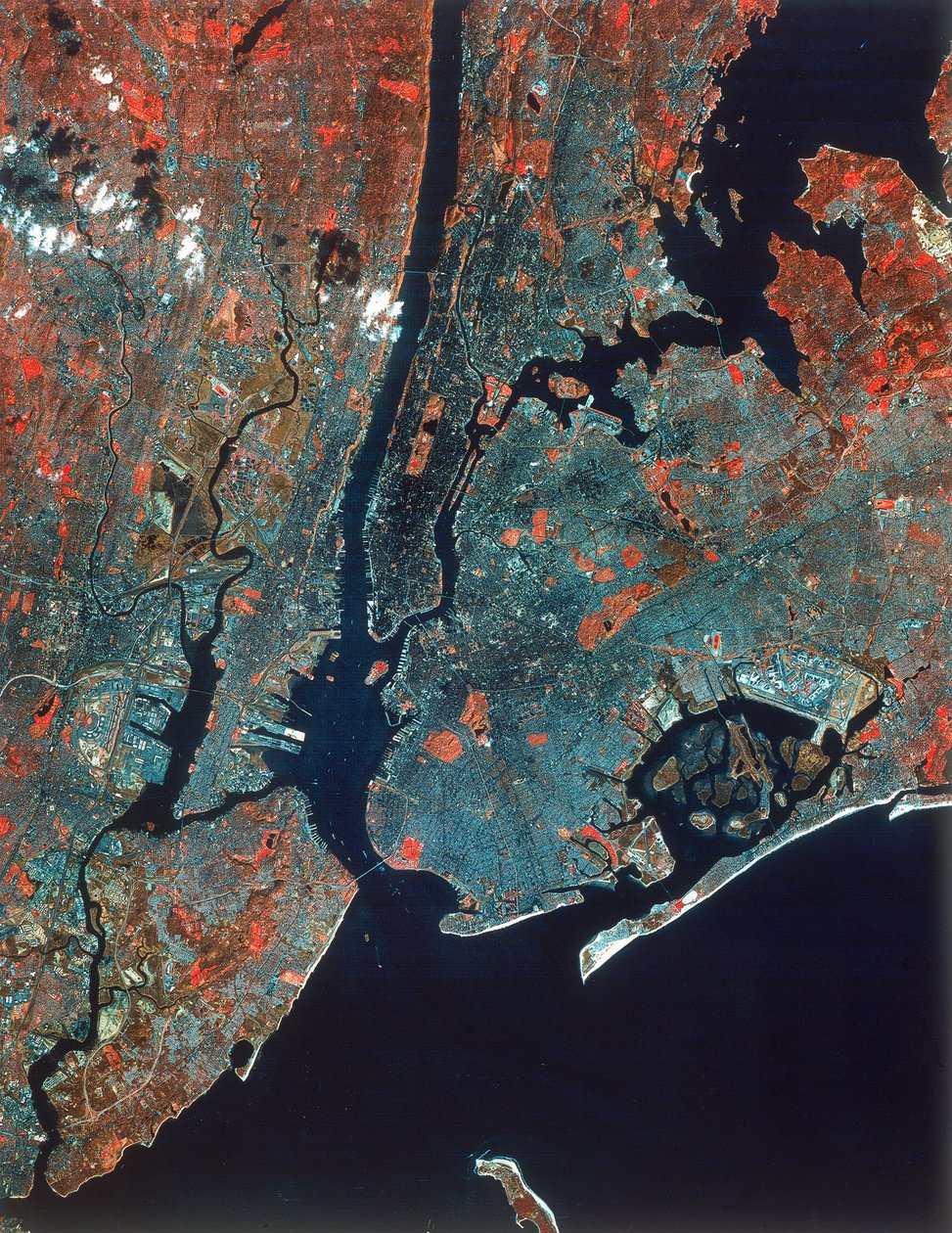 Landsat-bilde av Manhattan, New York, USA, 1980-tallet av Unbekannt