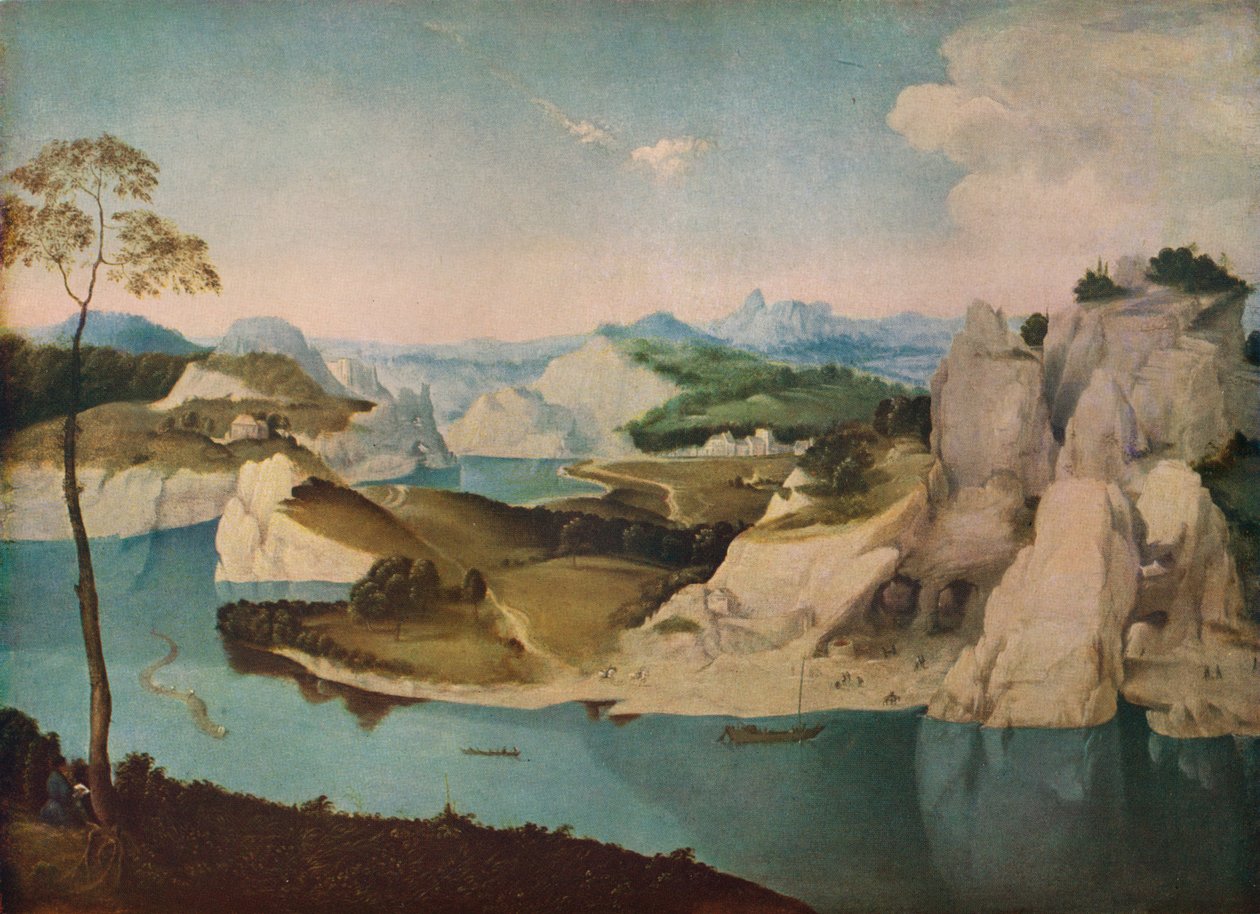 Landskap: en elv blant fjell, c1600 av Unbekannt