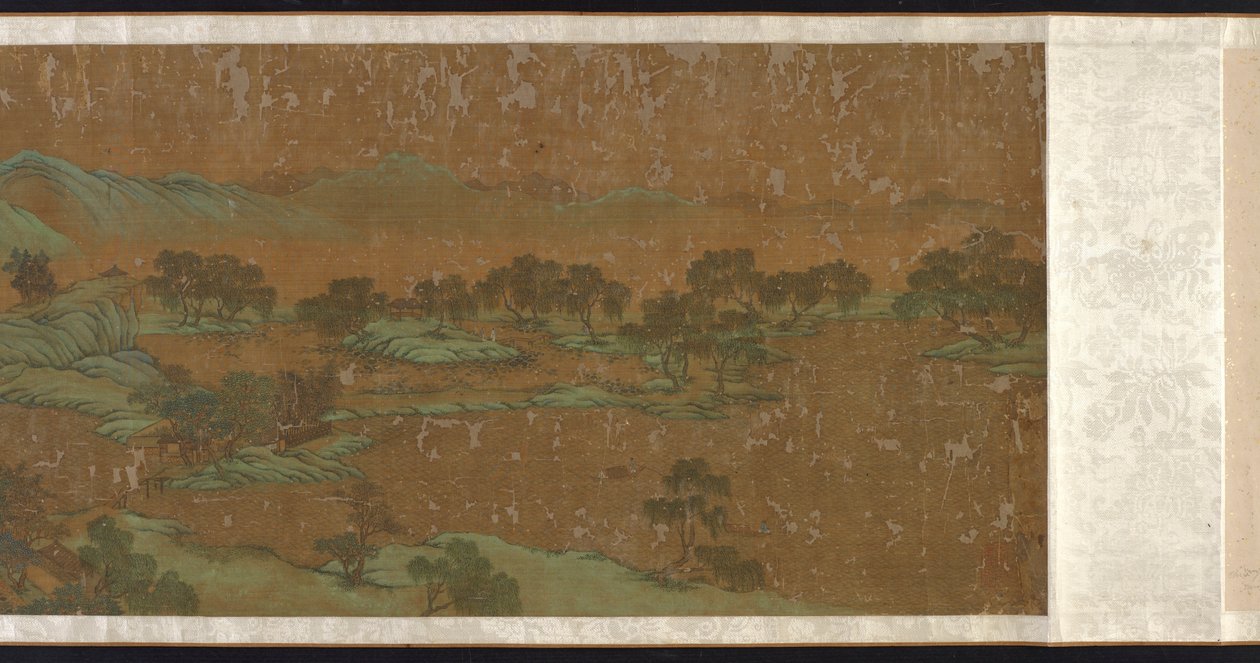 Landskap i blått og grønt, Ming- eller Qing-dynastiet, 1600-1700-tallet. av Unbekannt