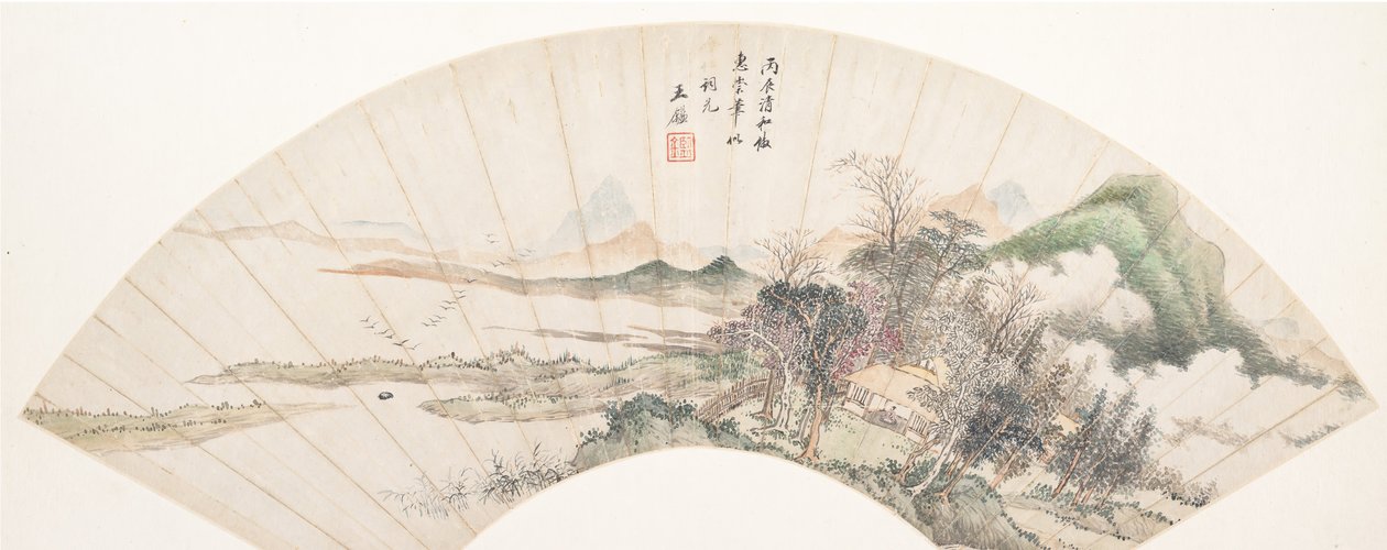 Landskap i stil med Huichong, 1700-tallet eller senere, falsk dato fra 1676. av Unbekannt