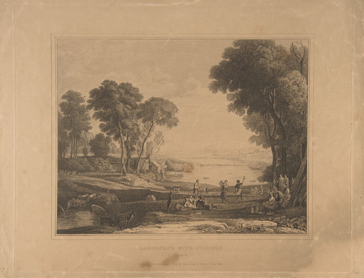 Landskap med figurer etter ekteskapet til Isaac og Rebecca, 1648, utgitt 1830. av Unbekannt