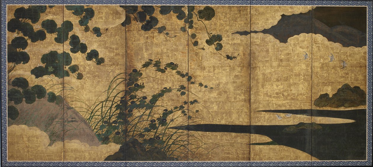 Landskap med blomstrende vinstokker, Momoyama- eller Edo-perioden, tidlig på 1600-tallet. av Unbekannt