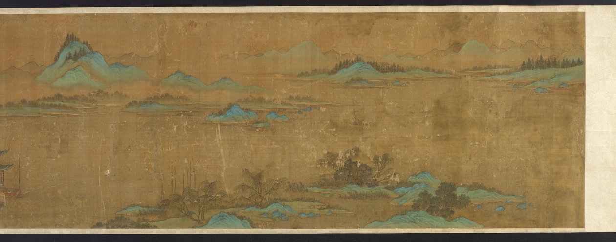 Landskap med palasser, Ming-dynastiet, 1500-1600-tallet. av Unbekannt