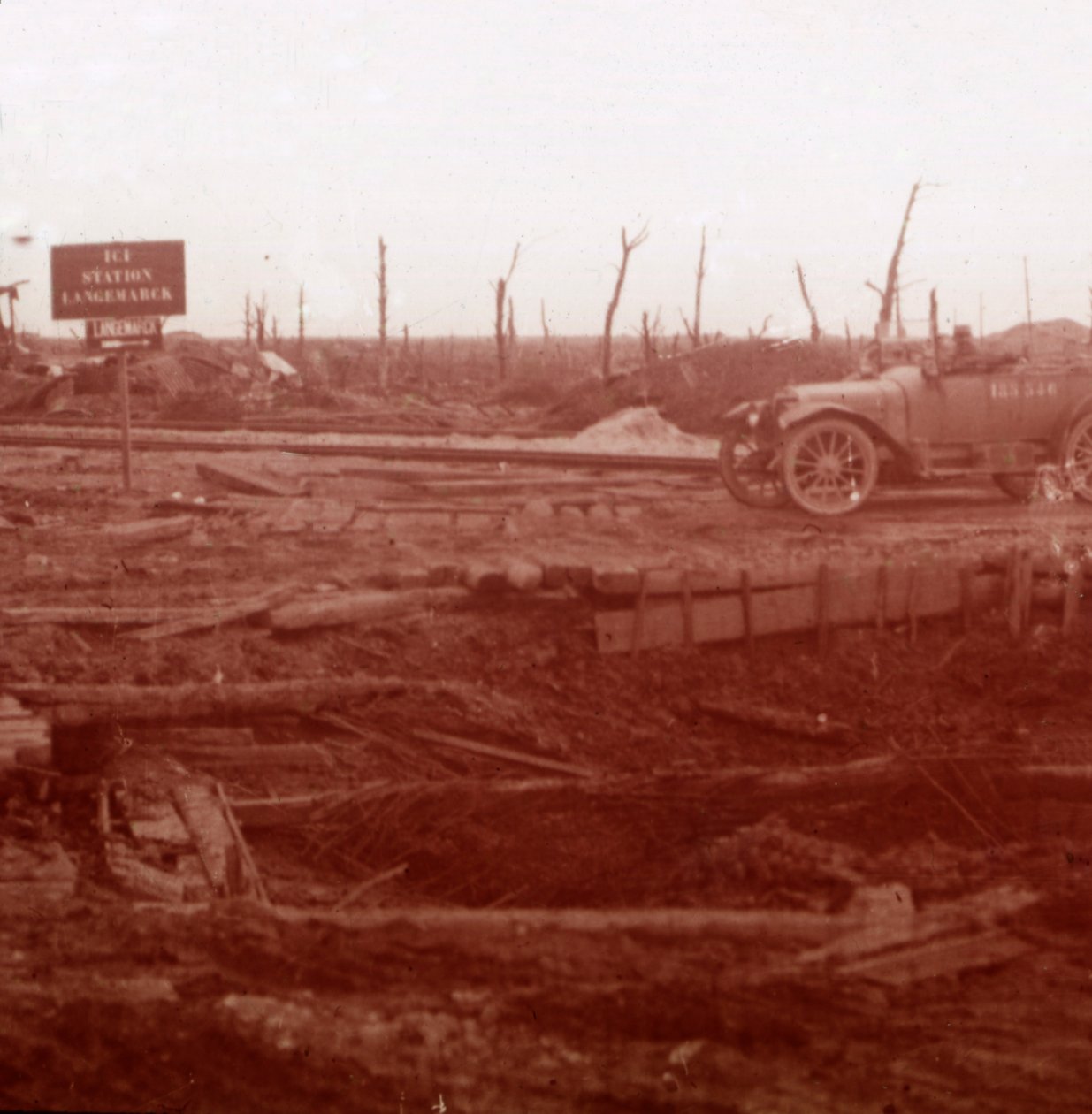 Langemarck stasjon, Flandern, Belgia, c1914-c1918 av Unbekannt