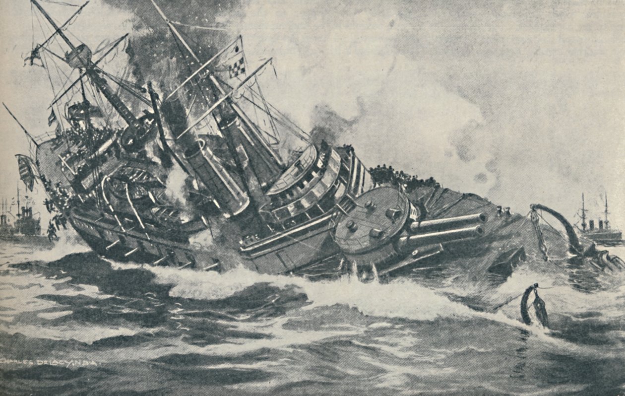 Siste øyeblikk av det synkende slagskipet HMS Victoria, 1893, 1937 av Unbekannt