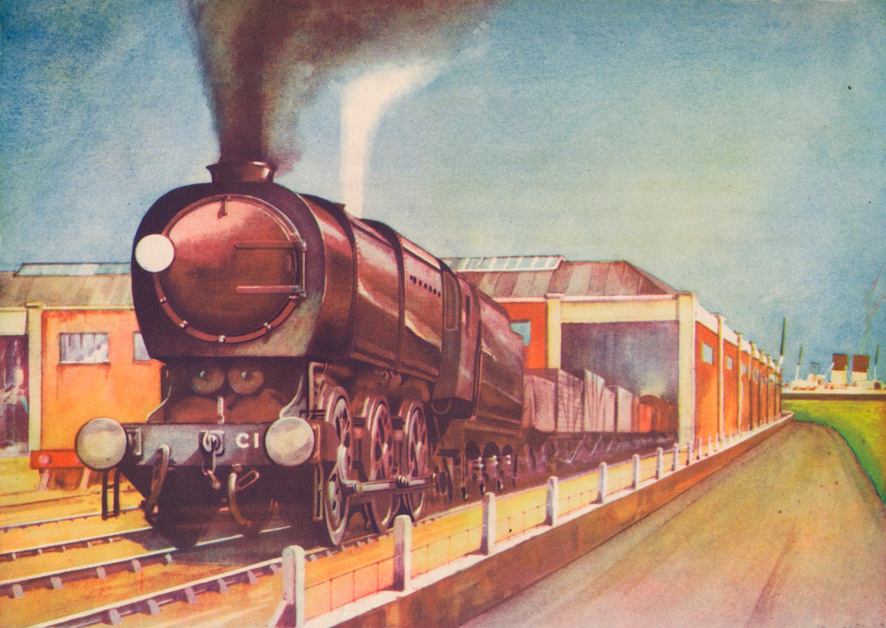 Siste Austerity Freight Engine, S.R., ved Southampton Docks, 1940 av Unbekannt