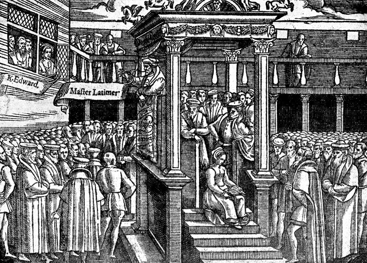 Latimer Preaching Before King Edward VI, c1550 c1920 av Unbekannt