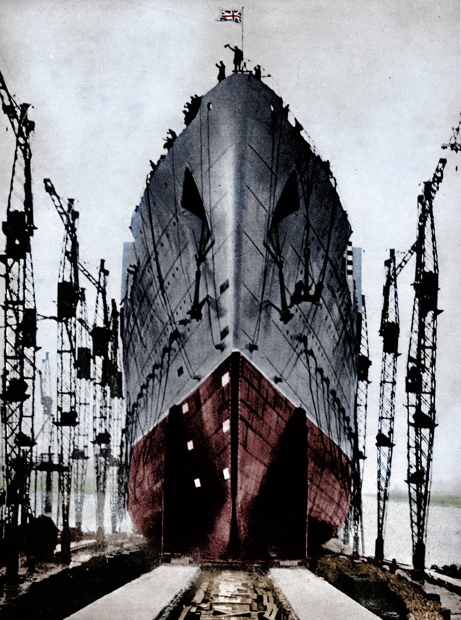 Lansering av Cunard-fartøyet "Queen Mary", 1934 1935. av Unbekannt