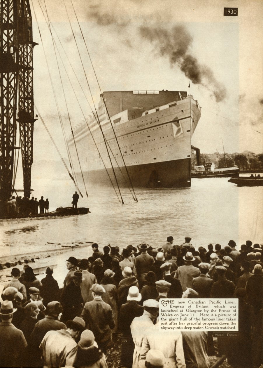 Lansering av keiserinnen av Storbritannia, Glasgow, 11. juni 1930, 1935. av Unbekannt