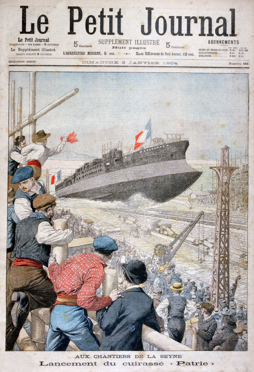 Lansering av det franske slagskipet Patrie, Toulon, desember 1903 1904 av Unbekannt