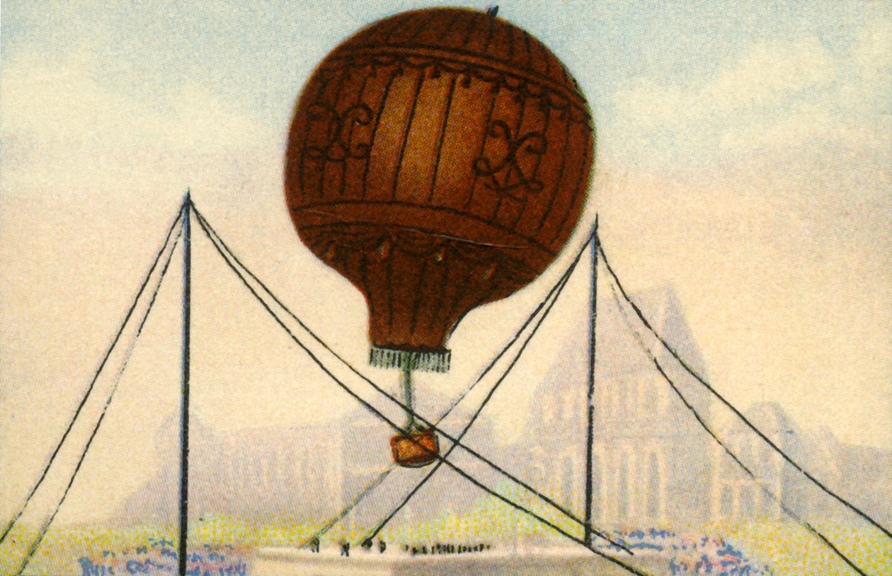 Lansering av Montgolfier Brothers-ballongen, juni 1783, 1932. av Unbekannt