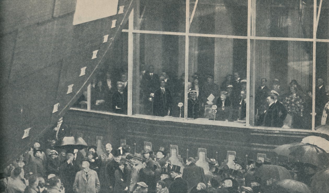 Lansering av gigantisk ny britisk rutebåt RMS Queen Mary, 26. september 1934, 1936 av Unbekannt