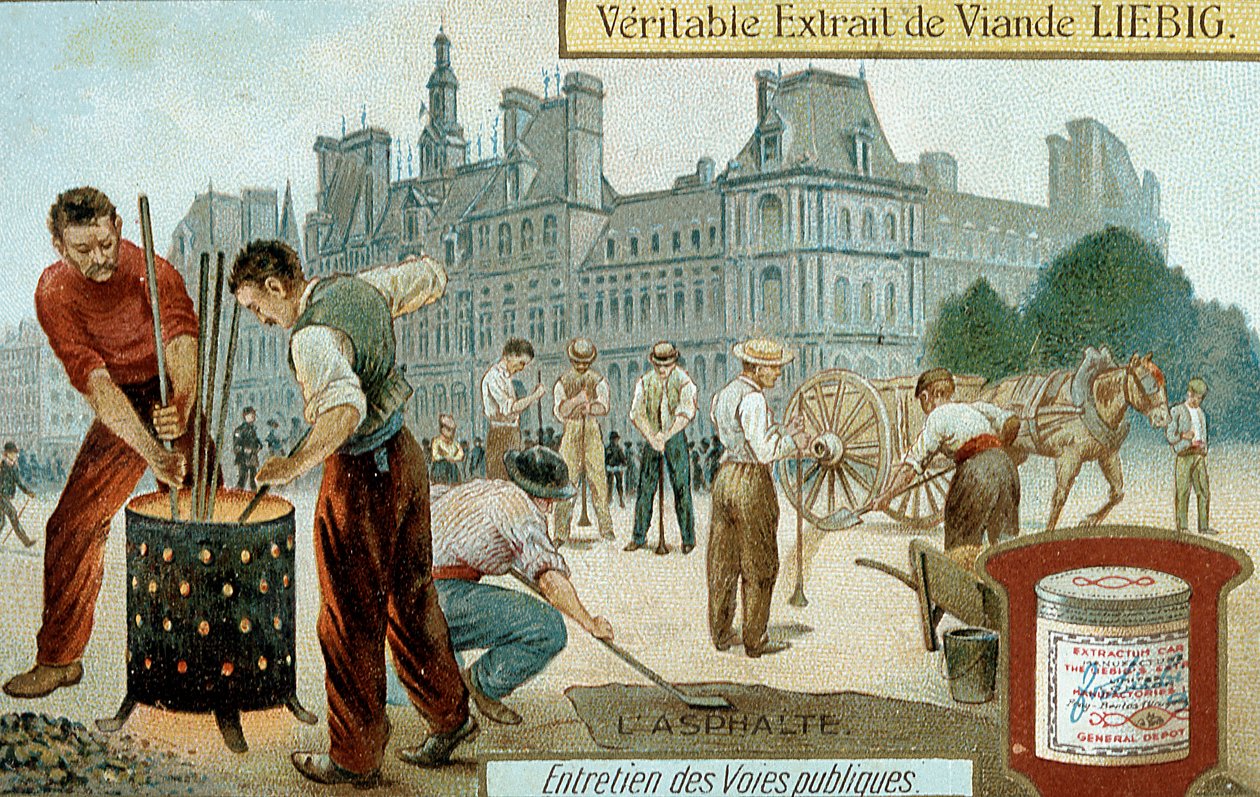 Legger en asfaltbasert overflate i en gate i Paris, c1900 av Unbekannt